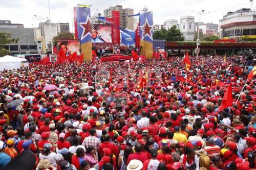 Mass rally on March 11, 13 at the nomination for Nicolás Maduro as the presidential candidatefor the United Socialist Party of Venezuela.