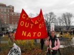 2009.HISF Rally.Canada Out of NATO banner