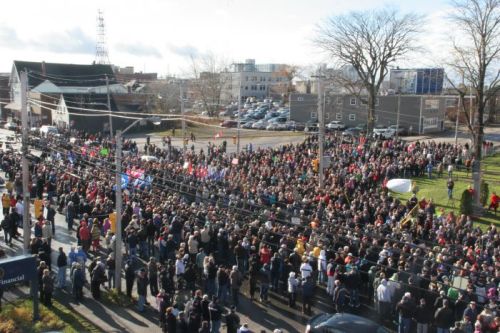 Another view of the large rally demanding that government provide public service