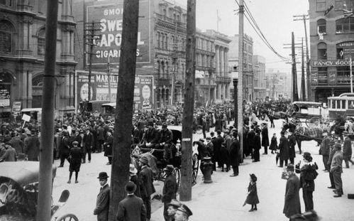 Montreal rally May 17, 1917 was one of many opposing conscription of Canadian youth into imperialist WWI.