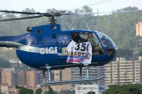 Perez in helicopter